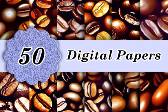 50 Coffee Beans Digital Papers: Elevate Your Design Projects