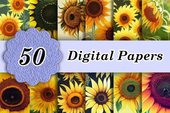 50 Sunflower Digital Papers for Vibrant Design Projects