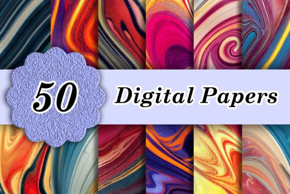 Abstract Color Marbles Waves Backgrounds: A Designer's Resource