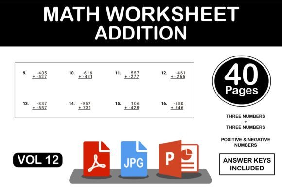 Addition Workbook Math Worksheets Vol 12: Designing Engaging Educational Assets