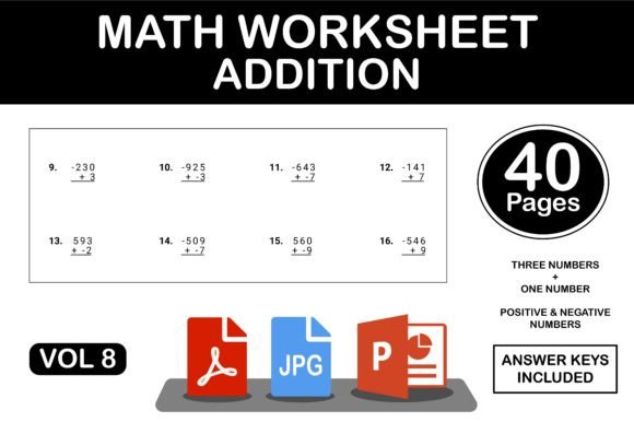 Addition Workbook Math Worksheets Vol 8: Design for Education