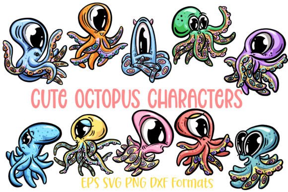 Adorable Octopus Designs: 10 Cute Stickers for Your Projects