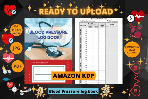 Blood Pressure Log Book: Professional Design for Health Tracking