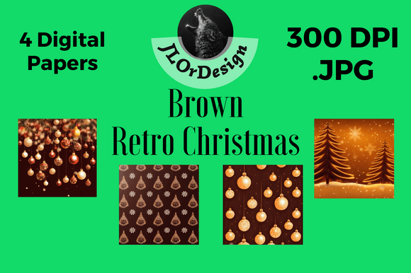 Brown Retro Christmas Digital Papers: A Designer's Vintage Toolkit