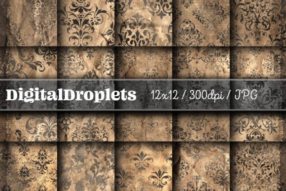 Elegant Vintage Damask Scrapbook Papers for Design