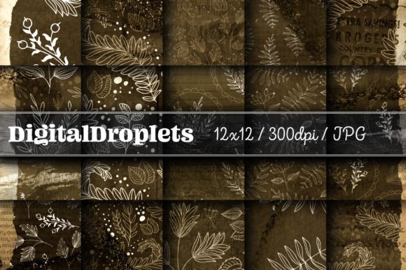 Gold Streaked Botanicals Vol. 2: A Textured Paper Collection