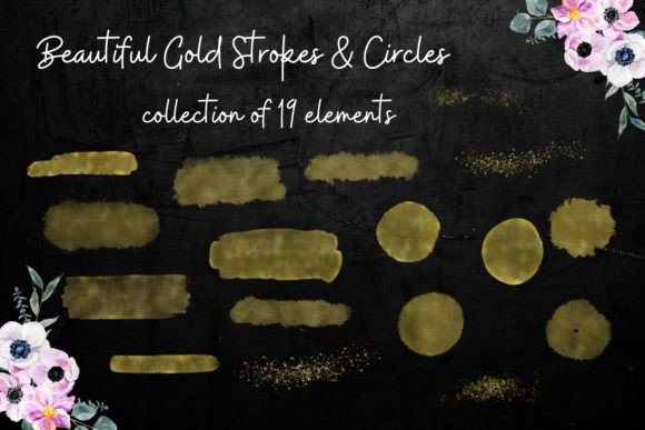 Gold Strokes, Circles and Background: Elevate Your Visual Design