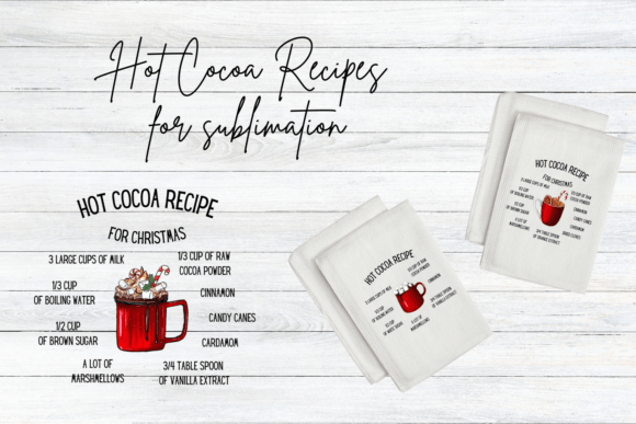 Hot Cocoa Christmas Recipe Sublimation: Design Elements for Festive Projects