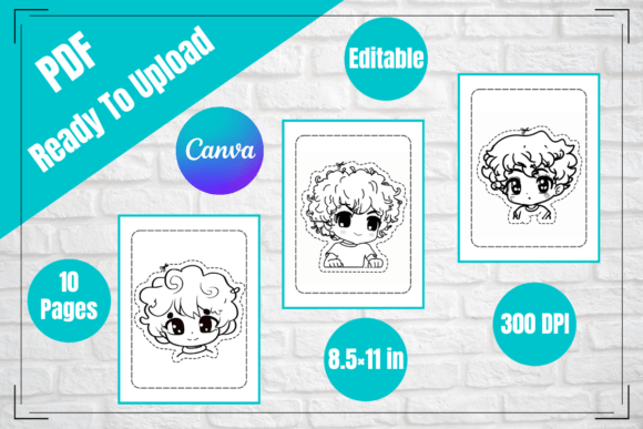 Kawaii Boys Scissors Skills & Coloring: A Design Asset