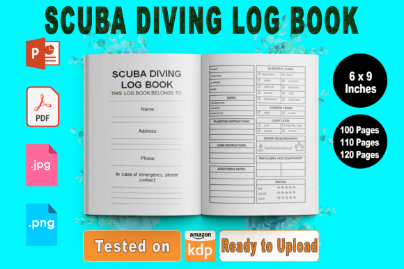 KDP Scuba Diving Log Book Interior: Professional Design for Niche Publishing