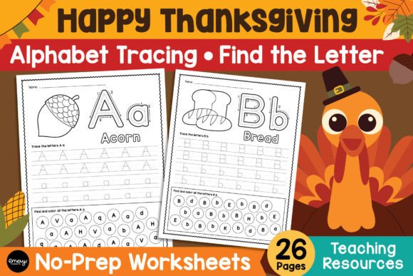 Thanksgiving Alphabet Tracing Worksheets: Design for Learning