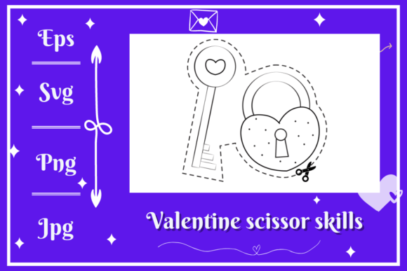 Valentine Day Scissors Skills: Creative Design Assets for Kids